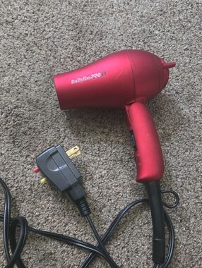 Tourmaline Titanium 1500 Red Travel Hair Dryer – Foldable,Lightweight & Powerful